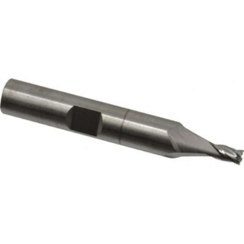 RobbJack 5/32, 1/4 LOC, 3/8 Shank Diam, 2-1/2 OAL, 4 Flute, Solid Carbide Square End Mill Single End, Uncoated, Spira...